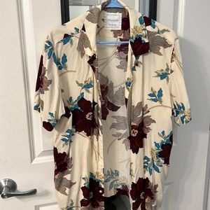 Floral short sleeve button up